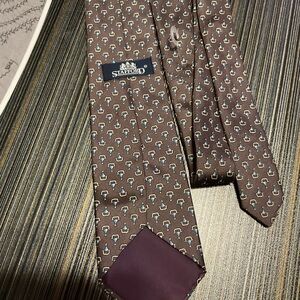 Stafford Dark Brown Geometric Men's Tie